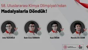 58. Uluslararası Kimya Olimpiyatı’nda Türkiye’ye 4 gümüş madalya