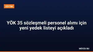 YÖK 35 sözleşmeli personel alımı için yeni yedek listeyi açıkladı
