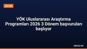 YÖK Uluslararası Araştırma Programları 2026 3 Dönem başvuruları başlıyor